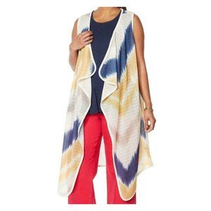 NEW! Sleeveless Tie-Dye Draped Duster Vest Cardigan, Sunflower